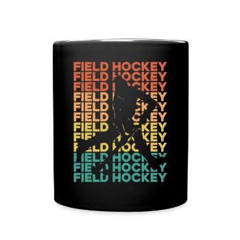 Field Hockey Retro Vintage Field - Tasse einfarbig - Schwarz - Vorne