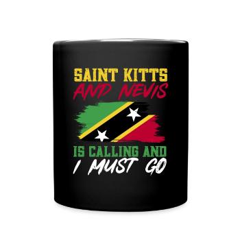 St. Kitts und Nevis Flagge - Tasse einfarbig - Schwarz - Vorne