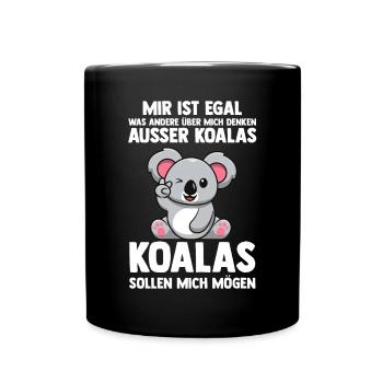 Koalabär Koala - Tasse einfarbig - Schwarz - Vorne