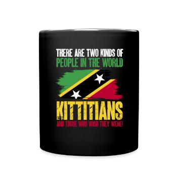 St. Kitts und Nevis Flagge - Tasse einfarbig - Schwarz - Vorne