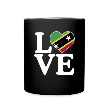 St. Kitts und Nevis Flagge - Tasse einfarbig - Schwarz - Vorne