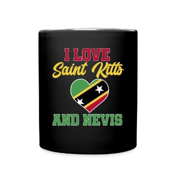 St. Kitts und Nevis Flagge - Tasse einfarbig - Schwarz - Vorne