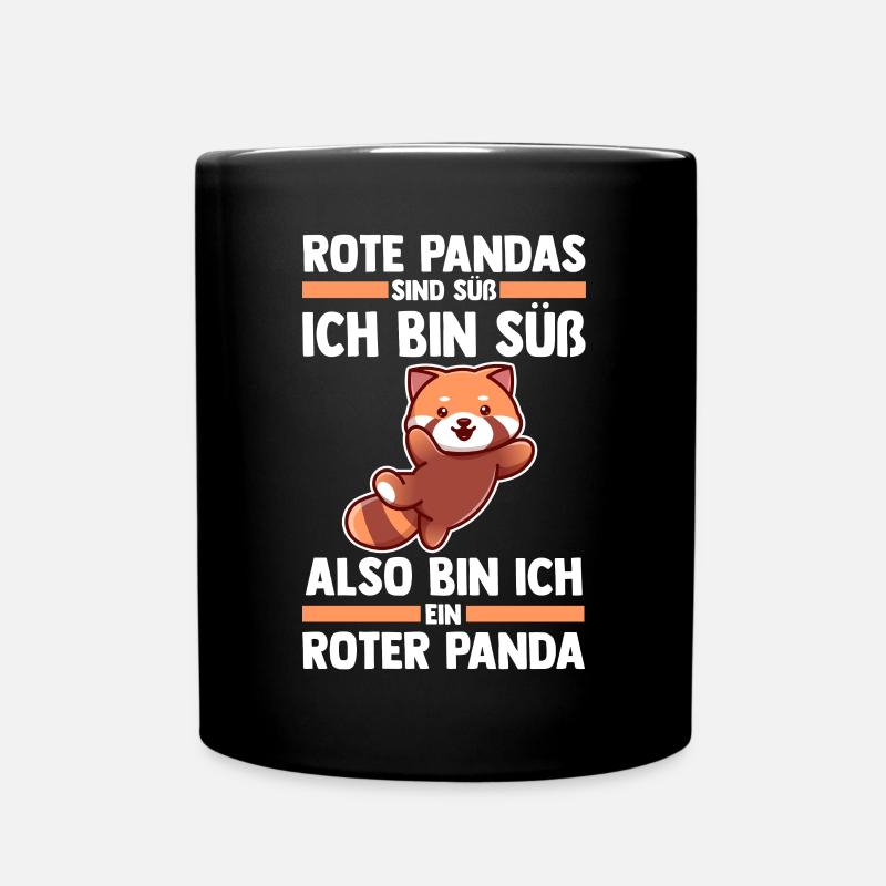 Roter Panda - Tasse einfarbig - Schwarz