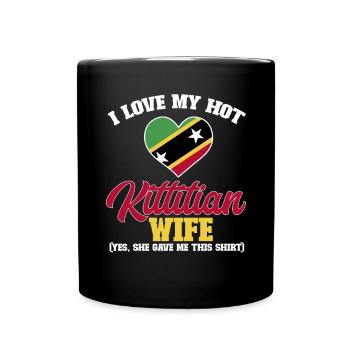 St. Kitts und Nevis Flagge - Tasse einfarbig - Schwarz - Vorne