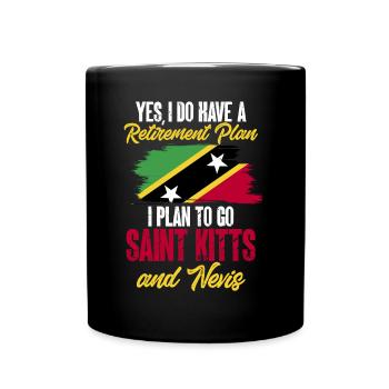 St. Kitts und Nevis Flagge - Tasse einfarbig - Schwarz - Vorne