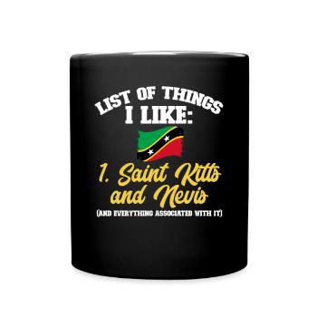 St. Kitts und Nevis Flagge - Tasse einfarbig - Schwarz - Vorne