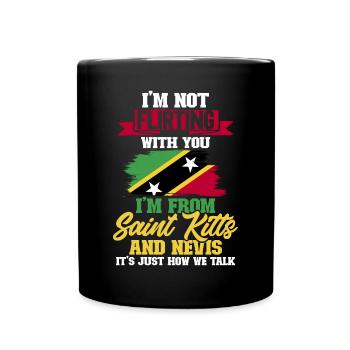 St. Kitts und Nevis Flagge - Tasse einfarbig - Schwarz - Vorne