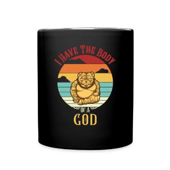 J’ai le corps d’un carlin divin à quatre pattes Wauwau - Mug uni - noir - Devant