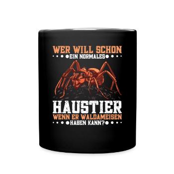Ameisen Terrarium Waldameisenzüchter - Tasse einfarbig - Schwarz - Vorne