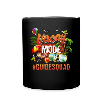 Reiseführer Reisegruppe #Guidesquad - Tasse einfarbig - Schwarz - Vorne