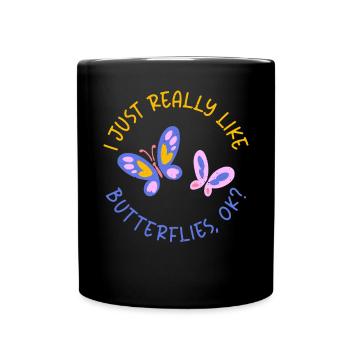 Cadeaux d’amoureux des papillons - Mug uni - noir - Devant