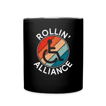 Wheelchair Wheelchair Disability Funny - Full Colour Mug - black - Front