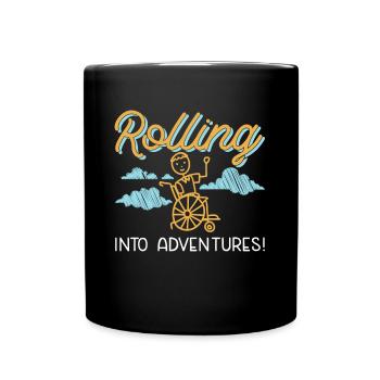 Wheelchair Wheelchair Disability Funny - Full Colour Mug - black - Front