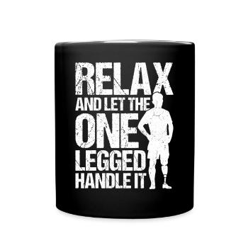 Funny prosthetic leg for amputees - Full Colour Mug - black - Front