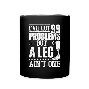 Leg prosthesis amputees - Full Colour Mug - black - Front