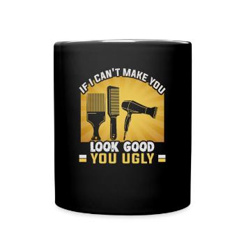 hairdresser, barber, hairdresser, hair salon - Full Colour Mug - black - Front