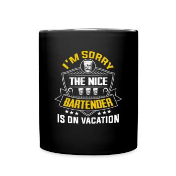 Barman Serveur Barman Cocktail Bar Barmaid - Mug uni - noir - Devant