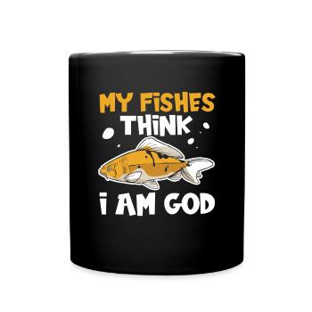 Aquarist Koi Fischliebhaber Aquarium - Tasse einfarbig - Schwarz - Vorne