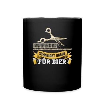 Friseurin Barber Frisörin Friseursalon - Tasse einfarbig - Schwarz - Vorne
