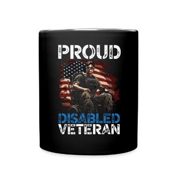 Ancien combattant handicapé militaire soldat de l’armée des États-Unis - Mug uni - noir - Devant