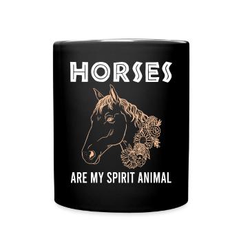 Horses - soulmates on four hooves - Full Colour Mug - black - Front