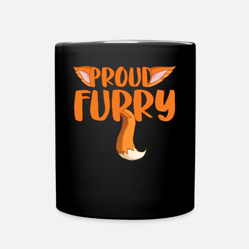 Furry Fandom Fursona Fursuit Fox - Mug uni - noir