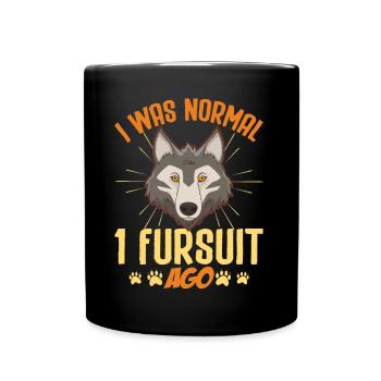 Furry Fandom Fursona Wolf - Full Colour Mug - black - Front
