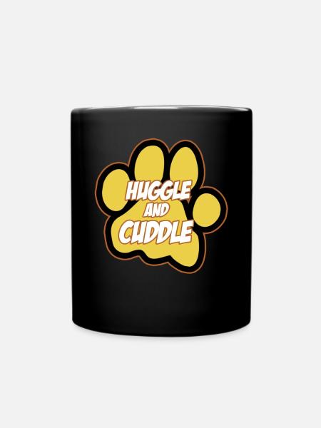 Furry Fandom Fursona Fursuit Paw - Full Colour Mug - black