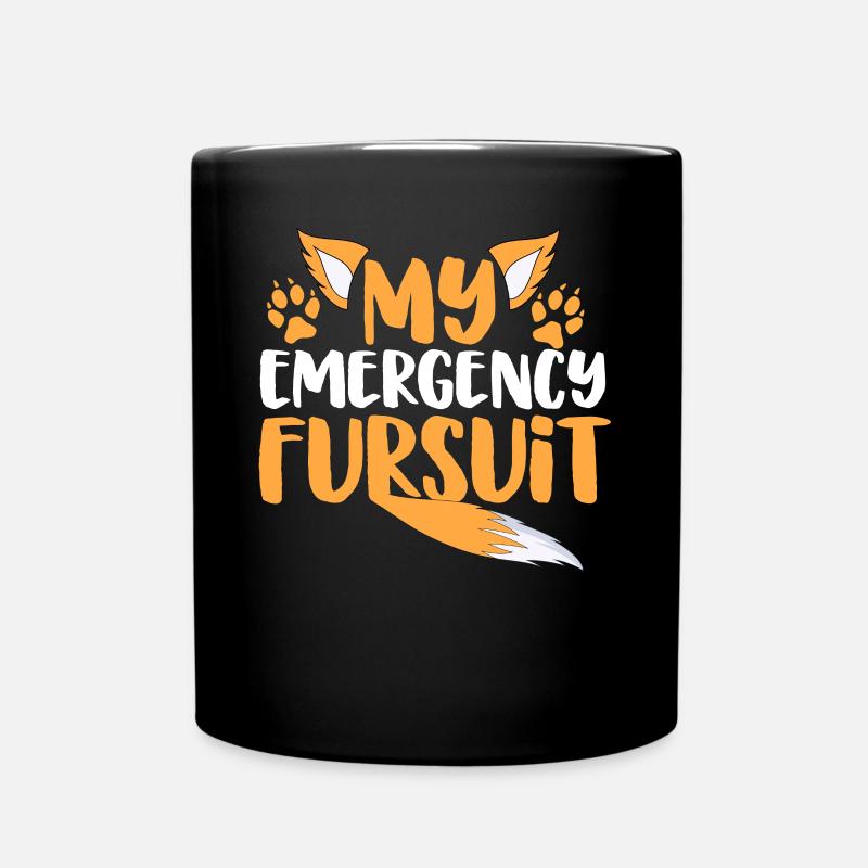 Furry Fandom Fursona Fox - Full Colour Mug - black