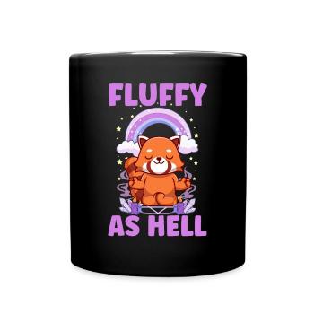 Furry Fandom Fursona Fursuit Fox - Full Colour Mug - black - Front