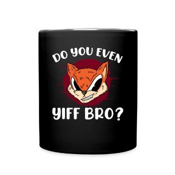 Furry Fandom Fursona Fursuit Fox - Full Colour Mug - black - Front