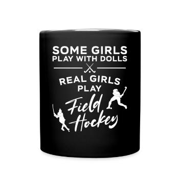 Hockey sur gazon avec lesquelles certaines filles jouent - Mug uni - noir - Devant