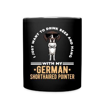 Allemand Chien à poil court Allemand à poil court Allemand - Mug uni - noir - Devant