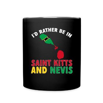 St. Kitts und Nevis Flagge - Tasse einfarbig - Schwarz - Vorne