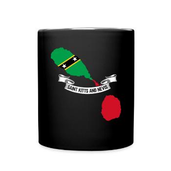 St. Kitts und Nevis Flagge - Tasse einfarbig - Schwarz - Vorne