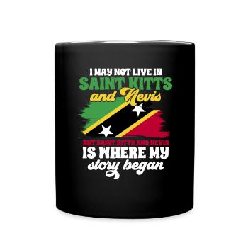St. Kitts und Nevis Flagge - Tasse einfarbig - Schwarz - Vorne