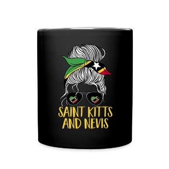 St. Kitts und Nevis Flagge - Tasse einfarbig - Schwarz - Vorne