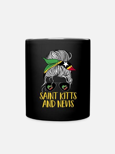 St. Kitts und Nevis Flagge - Tasse einfarbig - Schwarz