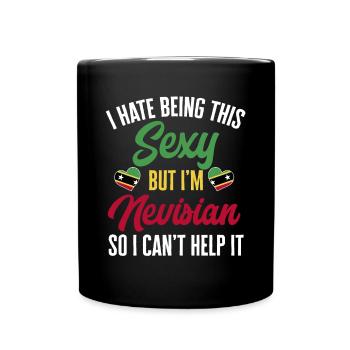 St. Kitts und Nevis Flagge - Tasse einfarbig - Schwarz - Vorne