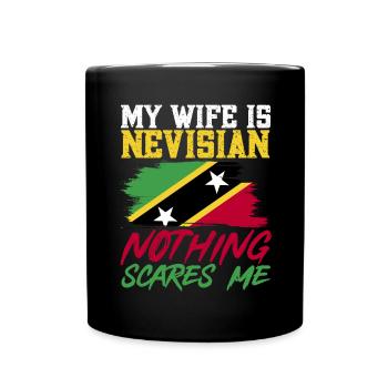 St. Kitts und Nevis Flagge - Tasse einfarbig - Schwarz - Vorne