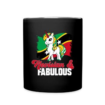 St. Kitts und Nevis Flagge - Tasse einfarbig - Schwarz - Vorne