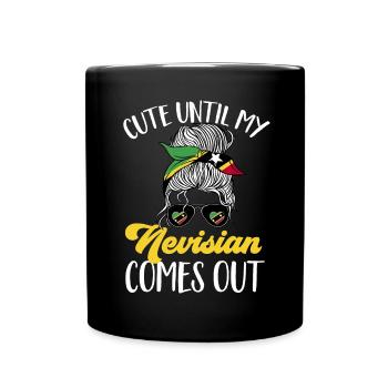 St. Kitts und Nevis Flagge - Tasse einfarbig - Schwarz - Vorne