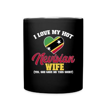 St. Kitts und Nevis Flagge - Tasse einfarbig - Schwarz - Vorne