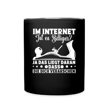 Zimmermann Zimmerer Geselle Zimmerer Werkzeug - Tasse einfarbig - Schwarz - Vorne