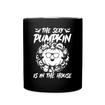 The Sexy Pumpkin Is In The House - Funny Halloween - Full Colour Mug - black - Front