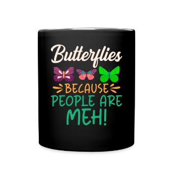 Cadeaux d’amoureux des papillons - Mug uni - noir - Devant