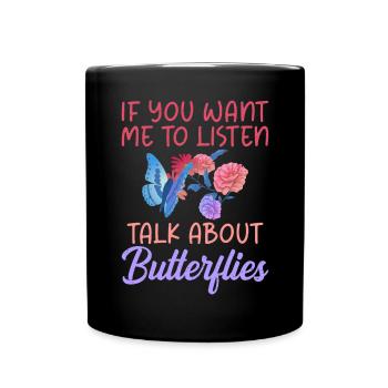 Butterfly Lover Gifts - Full Colour Mug - black - Front