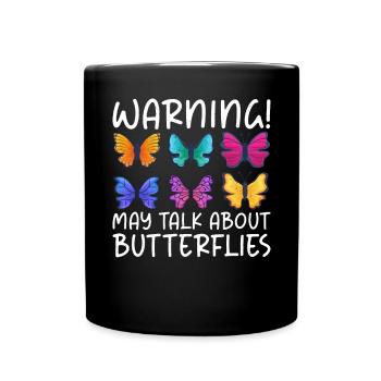 Butterfly Lover Gifts - Full Colour Mug - black - Front