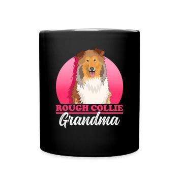 Collie Granny Longhair Collie Rough Collies Gift - Full Colour Mug - black - Front