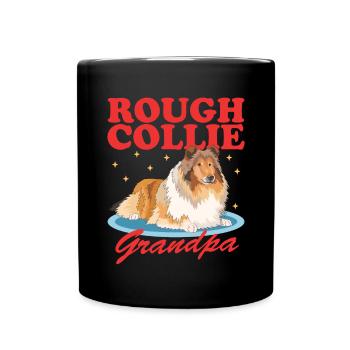 Collie Grandpa Rough Collies Longhair Collie Gift - Full Colour Mug - black - Front